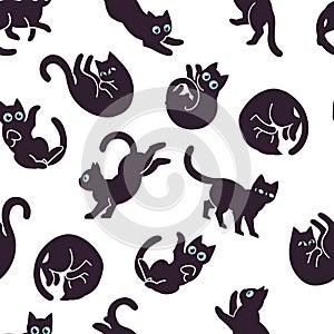 Frisky Black Cats Pattern photo