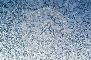 Pattern on frozen bluewish window