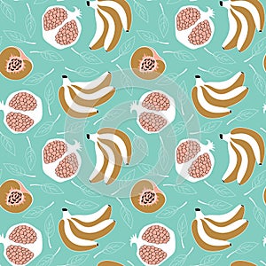 Pattern with fruits in scandinavian style