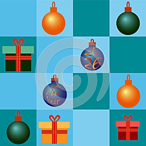 pattern Geometric Winter Composition with Abstract Christmas Trees