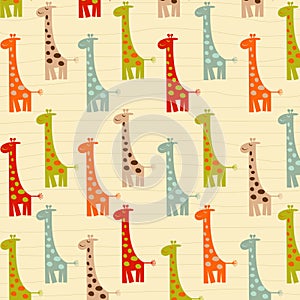 Pattern with giraffes