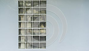 Pattern of glass block wall and white texture