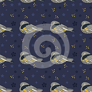 Pattern with goatsucker, nighthawk bird