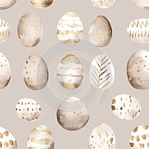 A pattern of gold and white eggs with a gold border