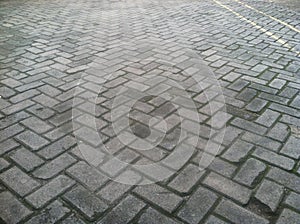 Pattern of Gray Paving Block Road