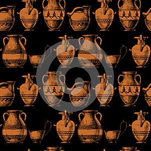 Pattern with greek vases