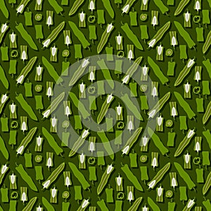 Pattern with Green anaheim peppers. Flat style.