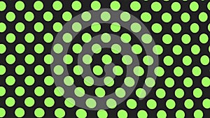 Pattern of green and black dots on black background