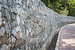 Pattern of grey and rough granite wall texture for background