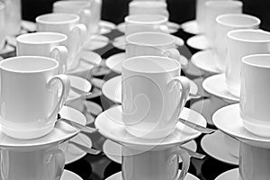 Pattern a group of empty white cups