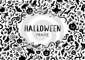 Pattern for halloween silhouettes frame