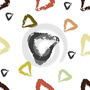 Pattern with Hand Drawn Irregular Triangles on a White Background