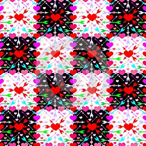 Pattern with hearts and arrows