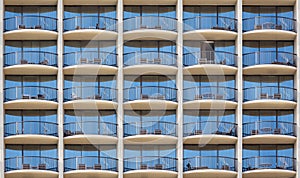 Pattern of hotel room balconies