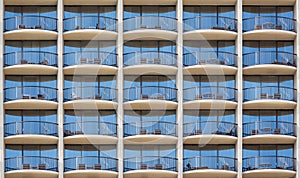 Pattern of hotel room balconies