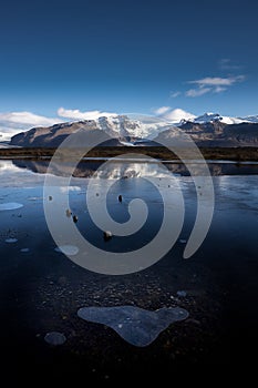 Pattern on the ice in the Skaftafell National Park, Iceland