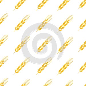 Pattern illustration ears of yellow wheat.
