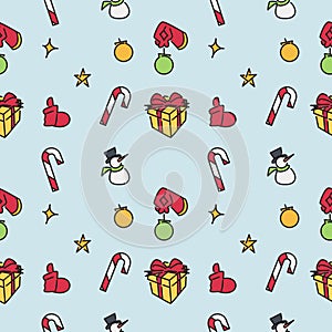 Seamless Pattern Christmas, hand drawn and easy to use, made using a flat design styleP