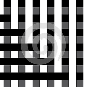 Pattern with interlacing black and white stripes, modern stylish image.