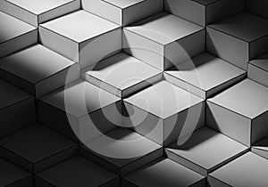 A pattern of interlocking, monochromatic 3D cubes creating an
