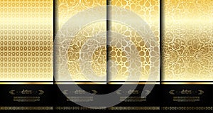 Pattern islamic element classy gold arabesque background template collection