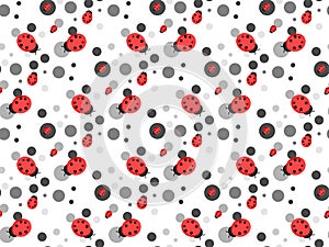 Pattern with ladybugs