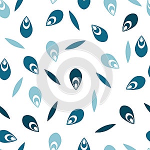 Pattern leaves and mussels.