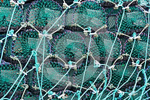 Pattern of lobster pots on habor side