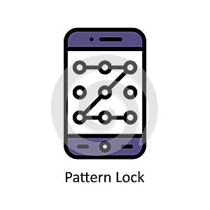 Pattern Lock vector Filled outline icon style illustration. EPS 10 File