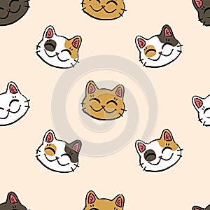 pattern with lucky cat maneki neko