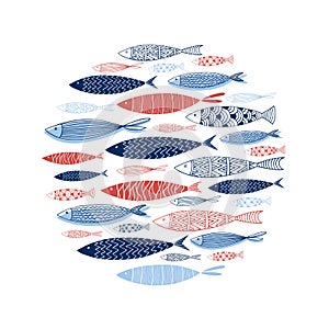Pattern made of decorative fish
