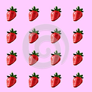 Pattern made with fresh strawberrys.