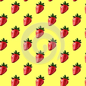 Pattern made with fresh strawberrys.