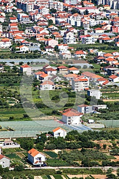 Pattern made of houses, panoramic view