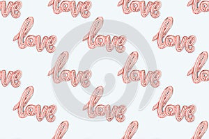 Pattern made of word Love.