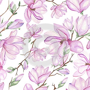 Pattern with magnolias photo