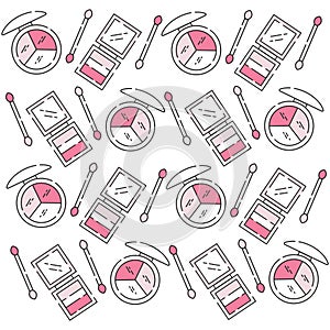 Pattern of make up icons Fashion icon Vector