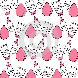 Pattern of make up icons Fashion icon Vector