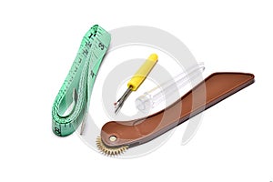 Pattern making tools with Tracing wheel , Green measure tape