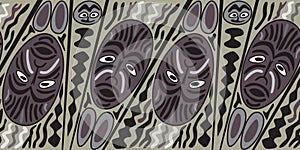 Pattern with masks in african style
