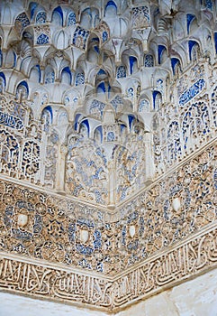 Pattern of medieval arabian art in Alhambra