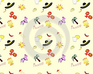 Pattern with Mexican icons