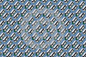 Pattern with microbus, CDMX transportation