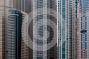 Pattern of modern skyscrapers in Dubai