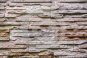 Pattern of Modern Slate stone Brick Wall Surfaced for background