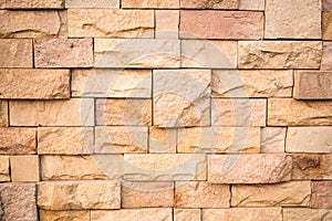 Pattern of Modern stone Brick Wall Surfaced for background.