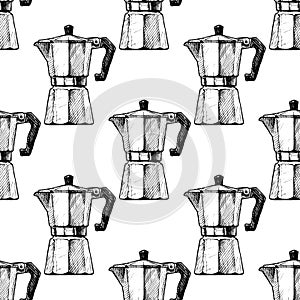 Pattern with moka pot photo