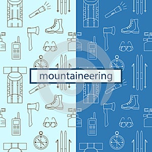Pattern with mountaineering equipment