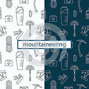 Pattern with mountaineering equipment