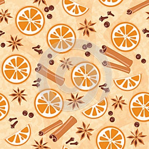 Pattern with mulled wine ingredients